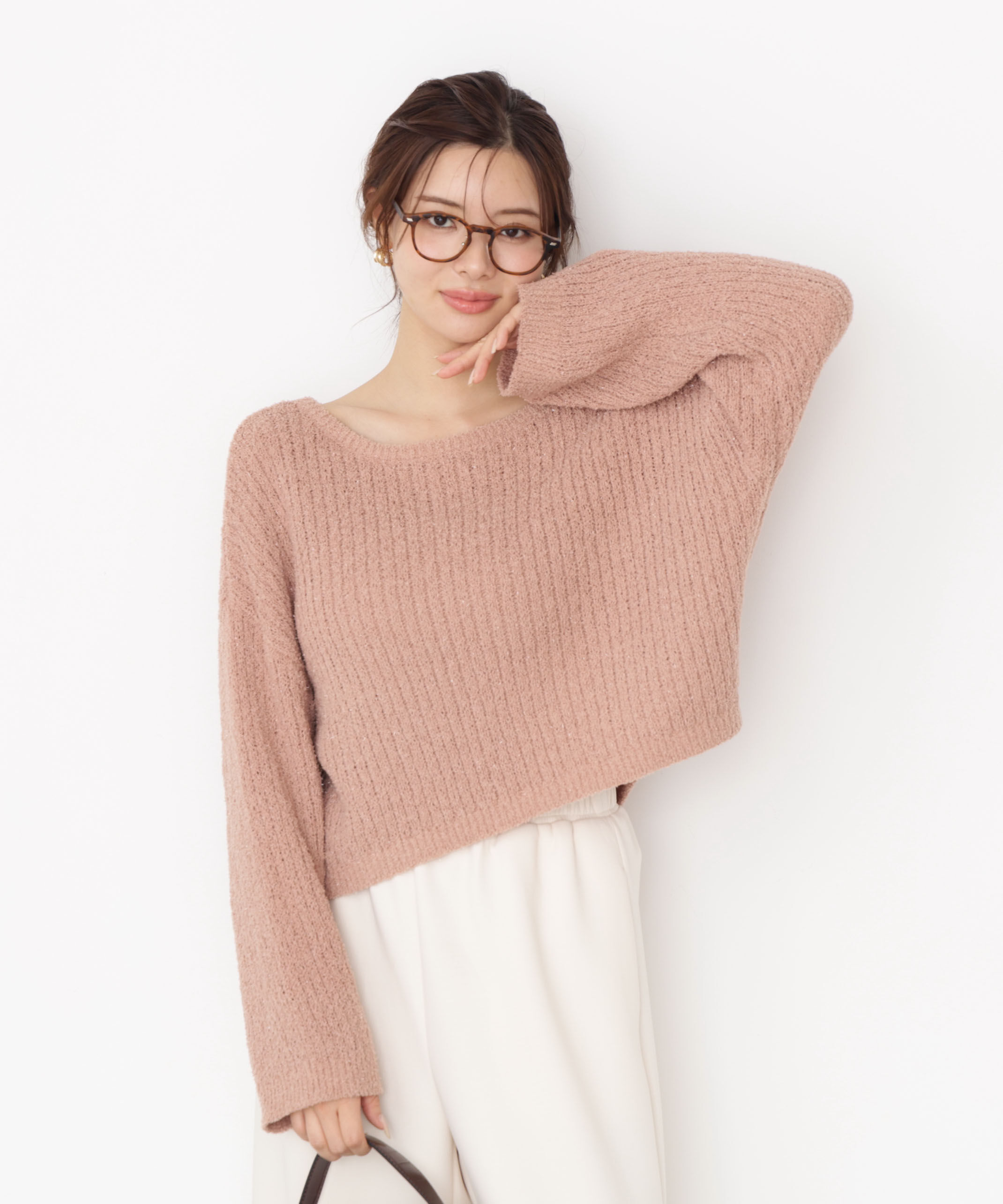 PROPORTION BODY DRESSING「フィルムモール短丈ニット 25AW」|ニット・セーター|