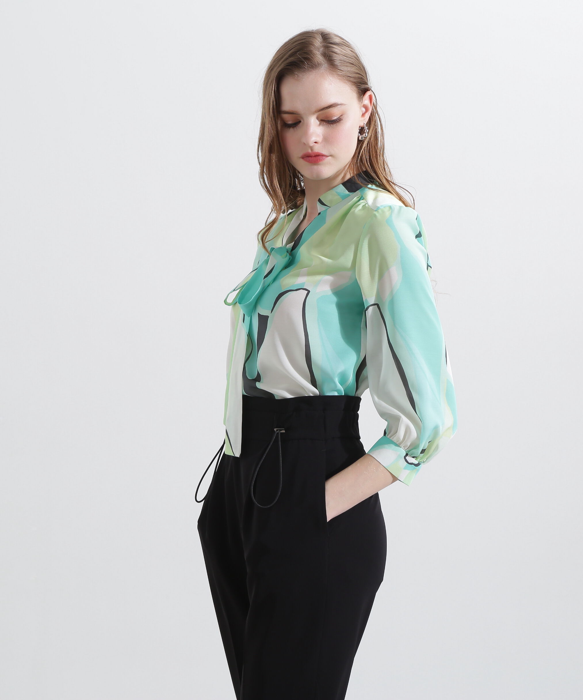  「◆マルチカラープリントブラウス」|シャツ・ブラウス|