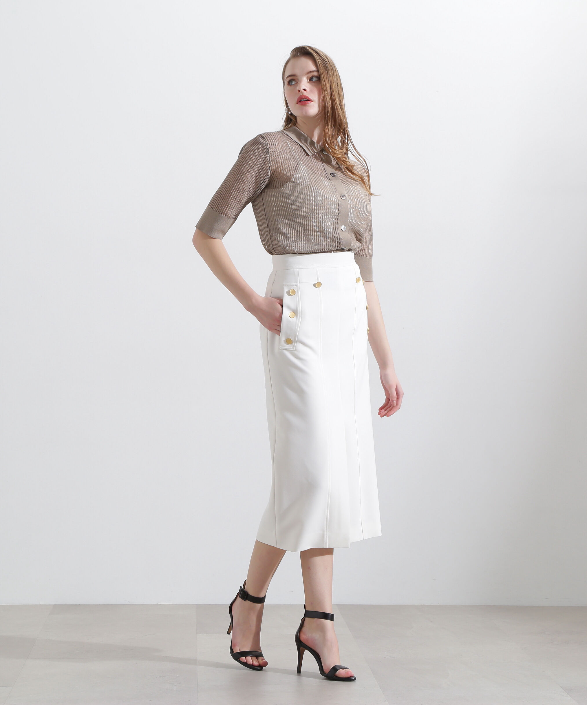  「◆シアーコンビカーディガン」|ニット・セーター|