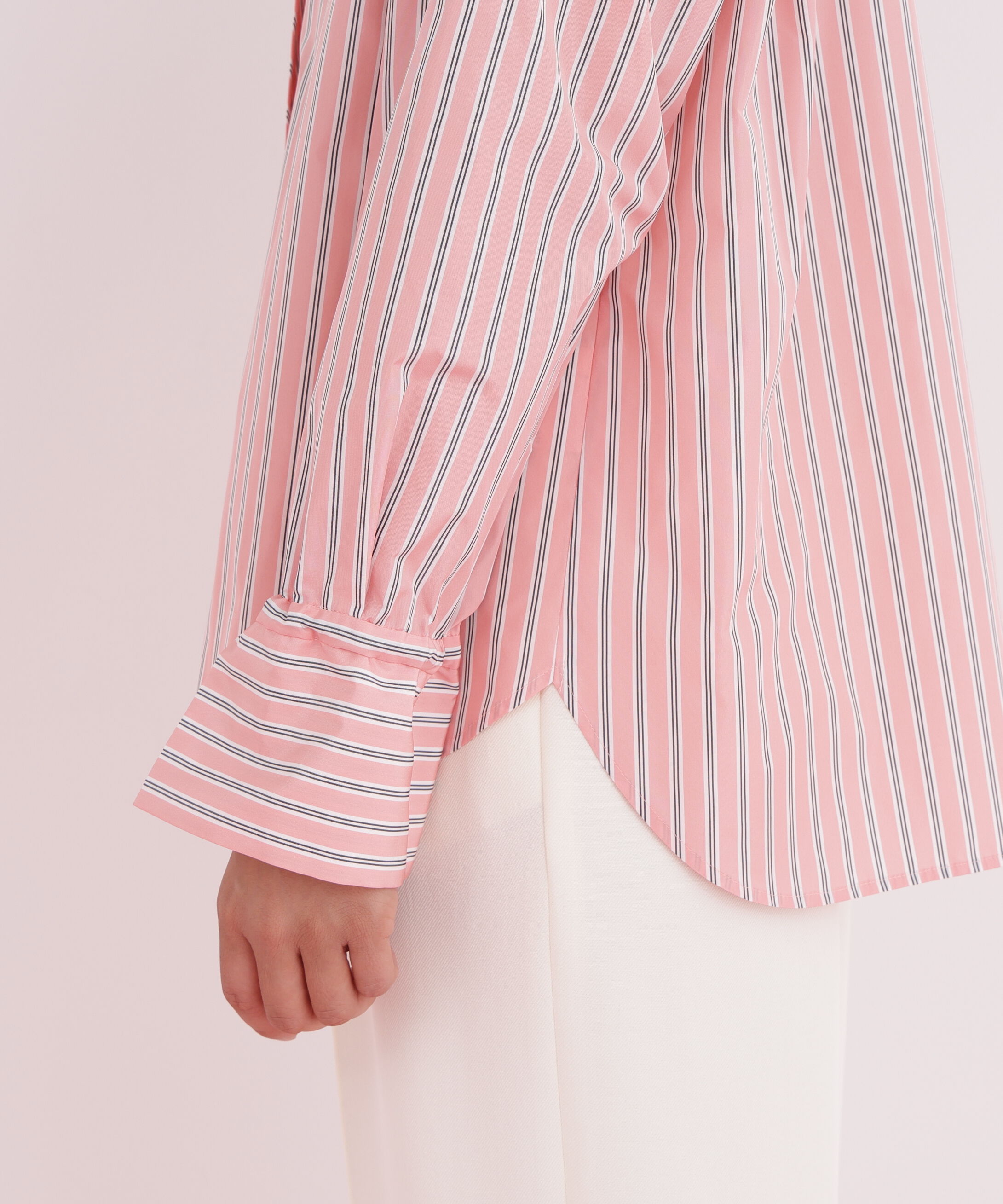  「ストライプタイネックシャツ」|シャツ・ブラウス|