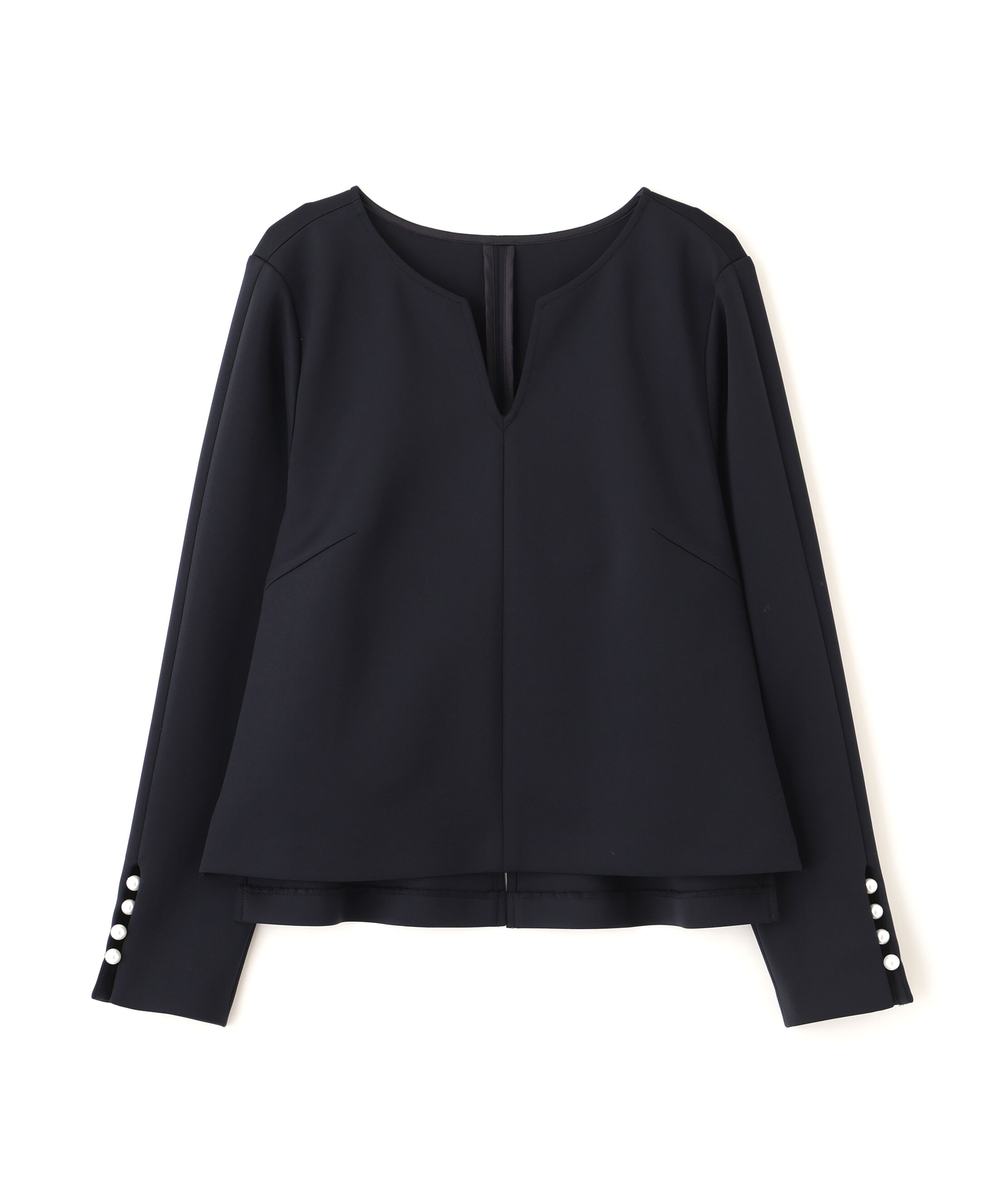  「パールビーズスリーブジャージトップス」|シャツ・ブラウス|