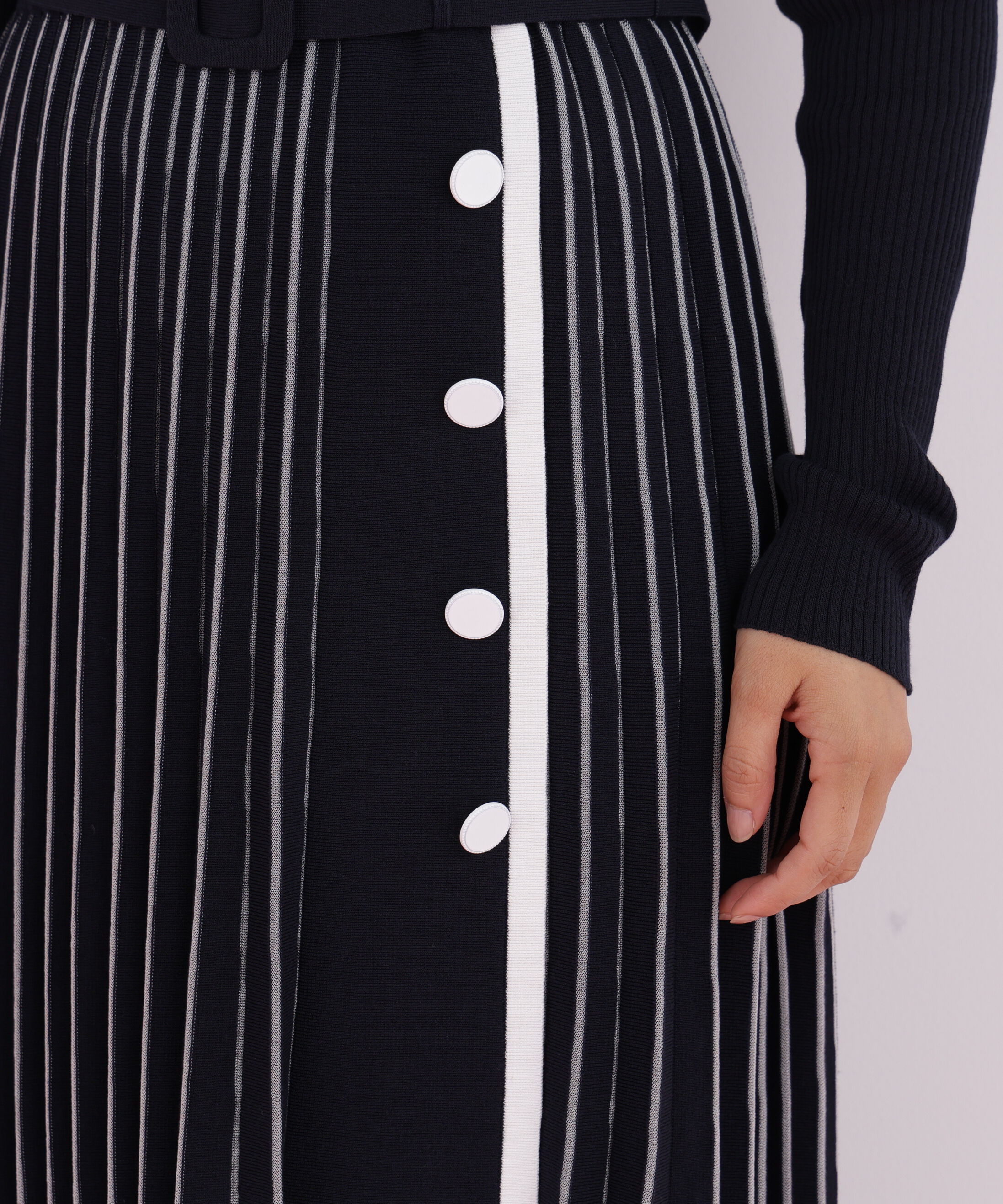  「プリーツコンビニットワンピース」|ワンピース|