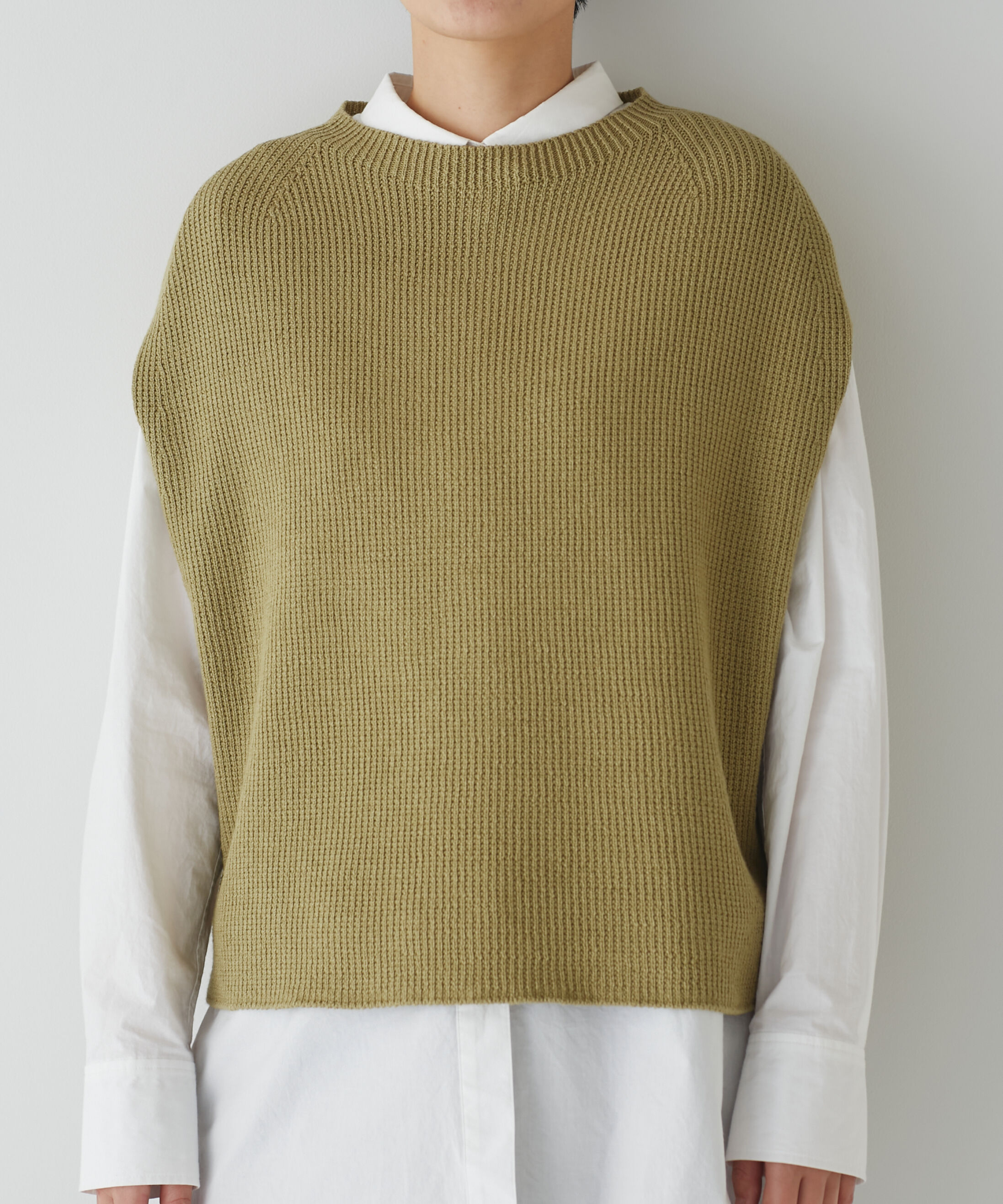  「◆ニットベスト」|ニット・セーター|ライトカーキ