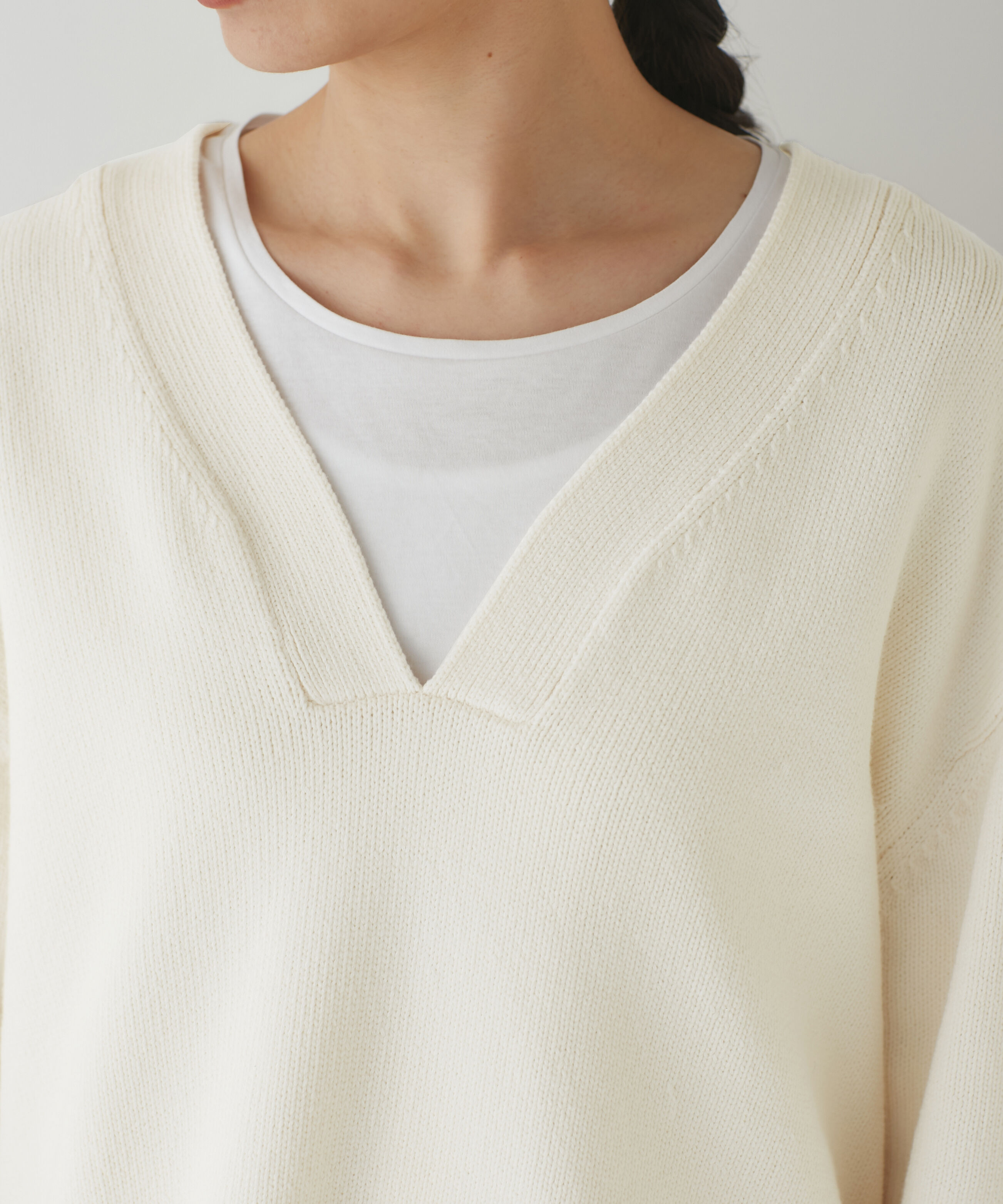  「◆Ｖネックチュニックトップス」|ニット・セーター|