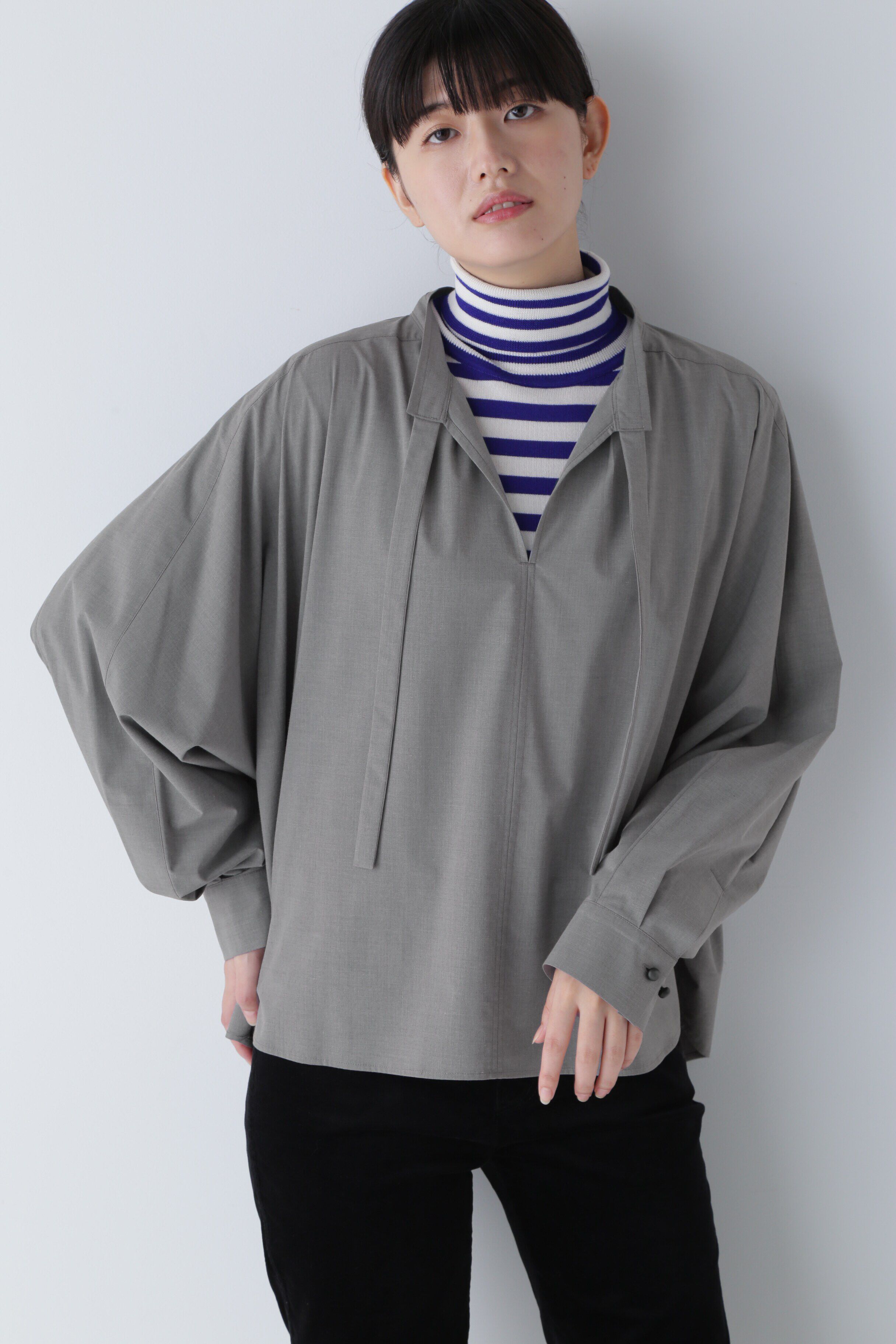  「◆ＴＲタイプライターブラウス」|シャツ・ブラウス|TOPグレー