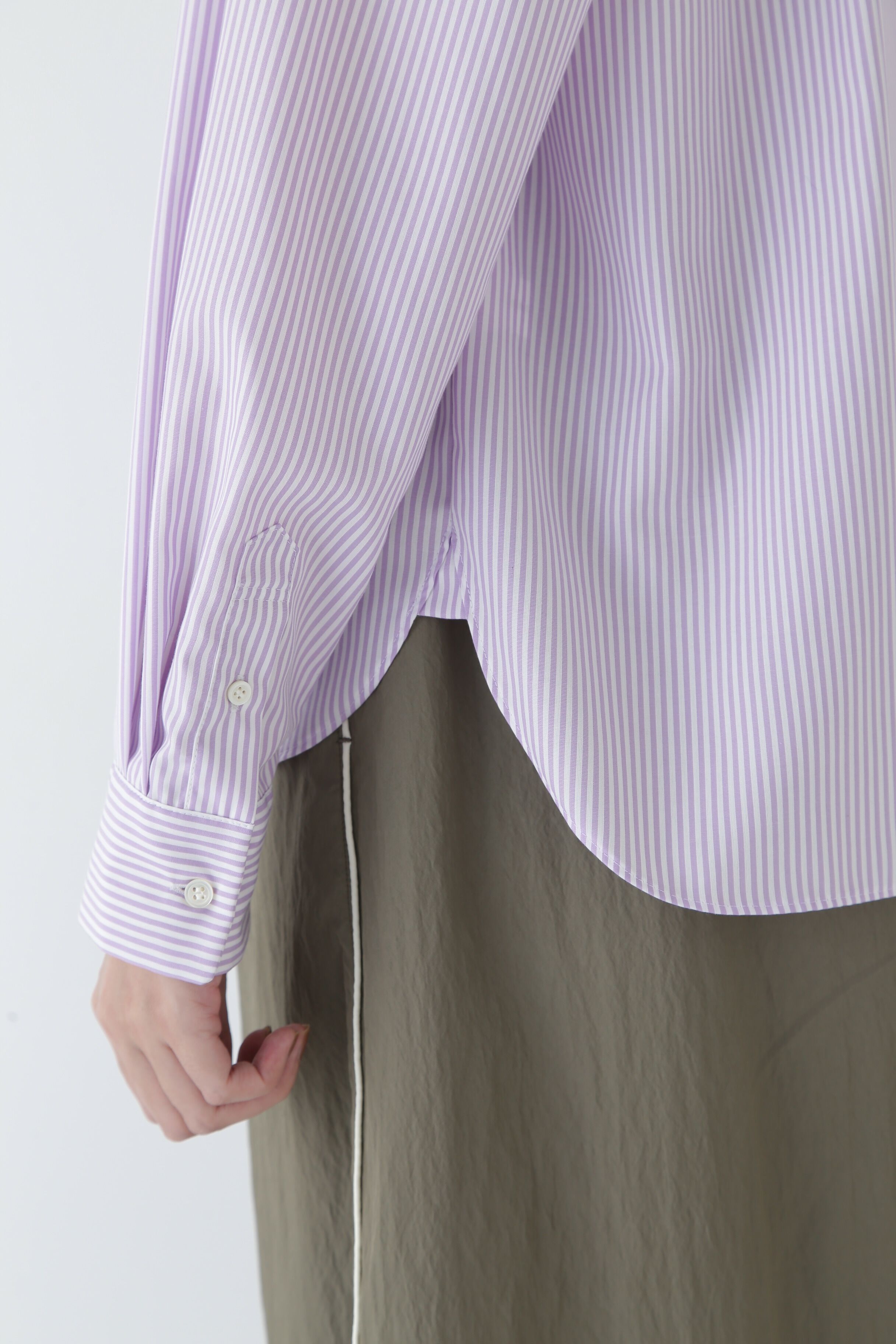  「◆コットンロンストバンドカラーブラウス」|シャツ・ブラウス|