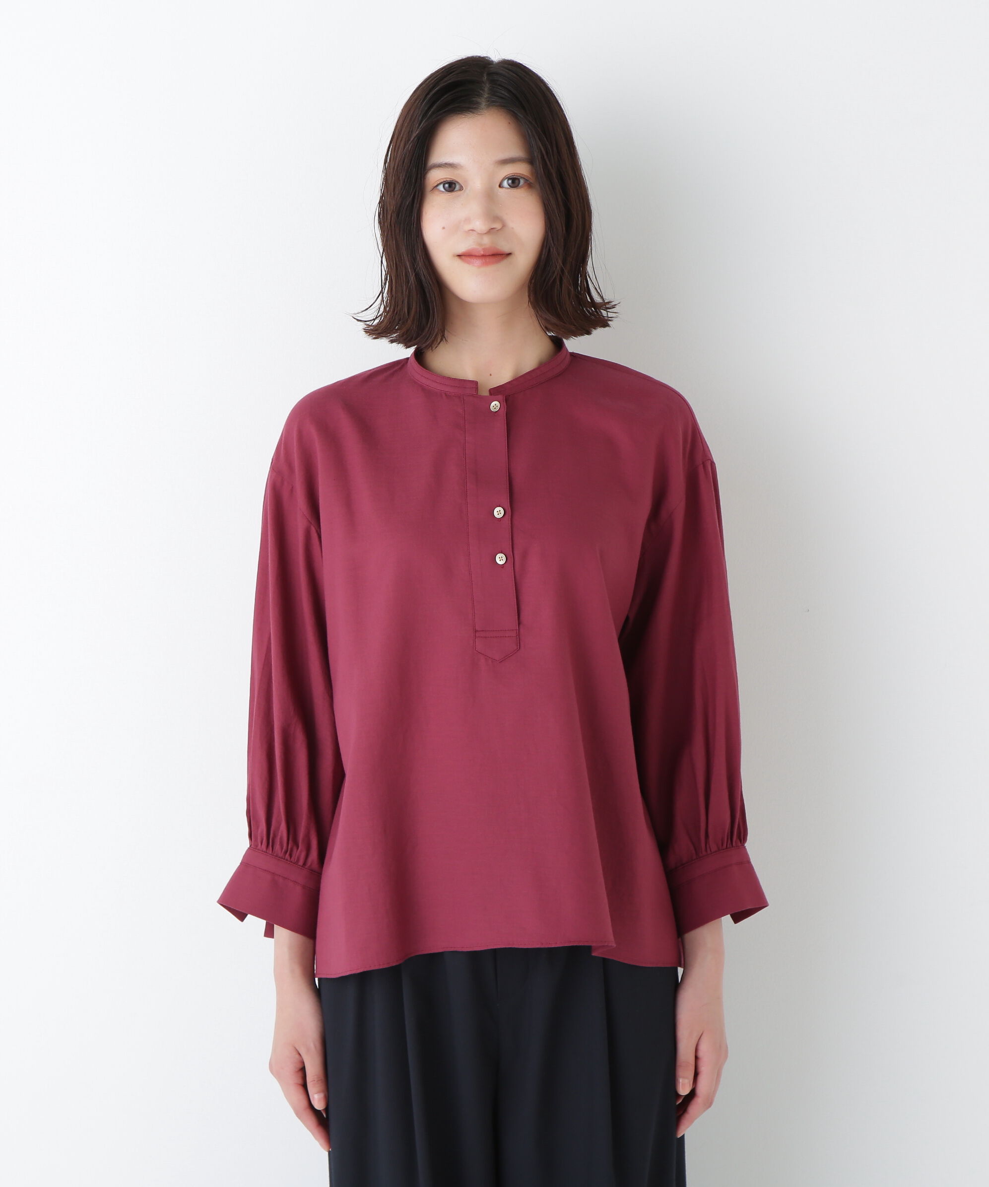  「◆綿シルクスキッパーブラウス」|シャツ・ブラウス|