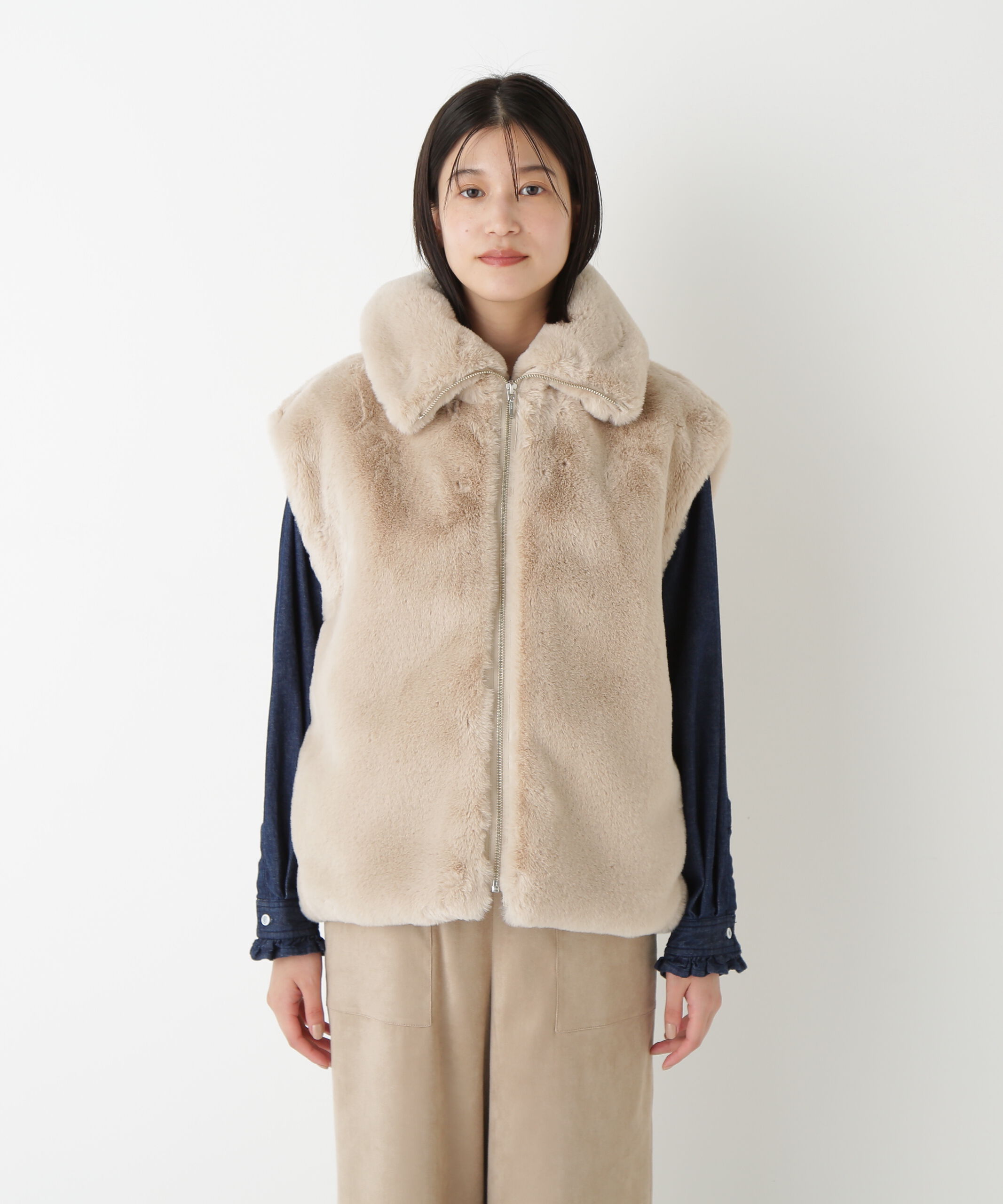  「◆フェイクファーコクーンジレ」|ブルゾン・スタジャン|