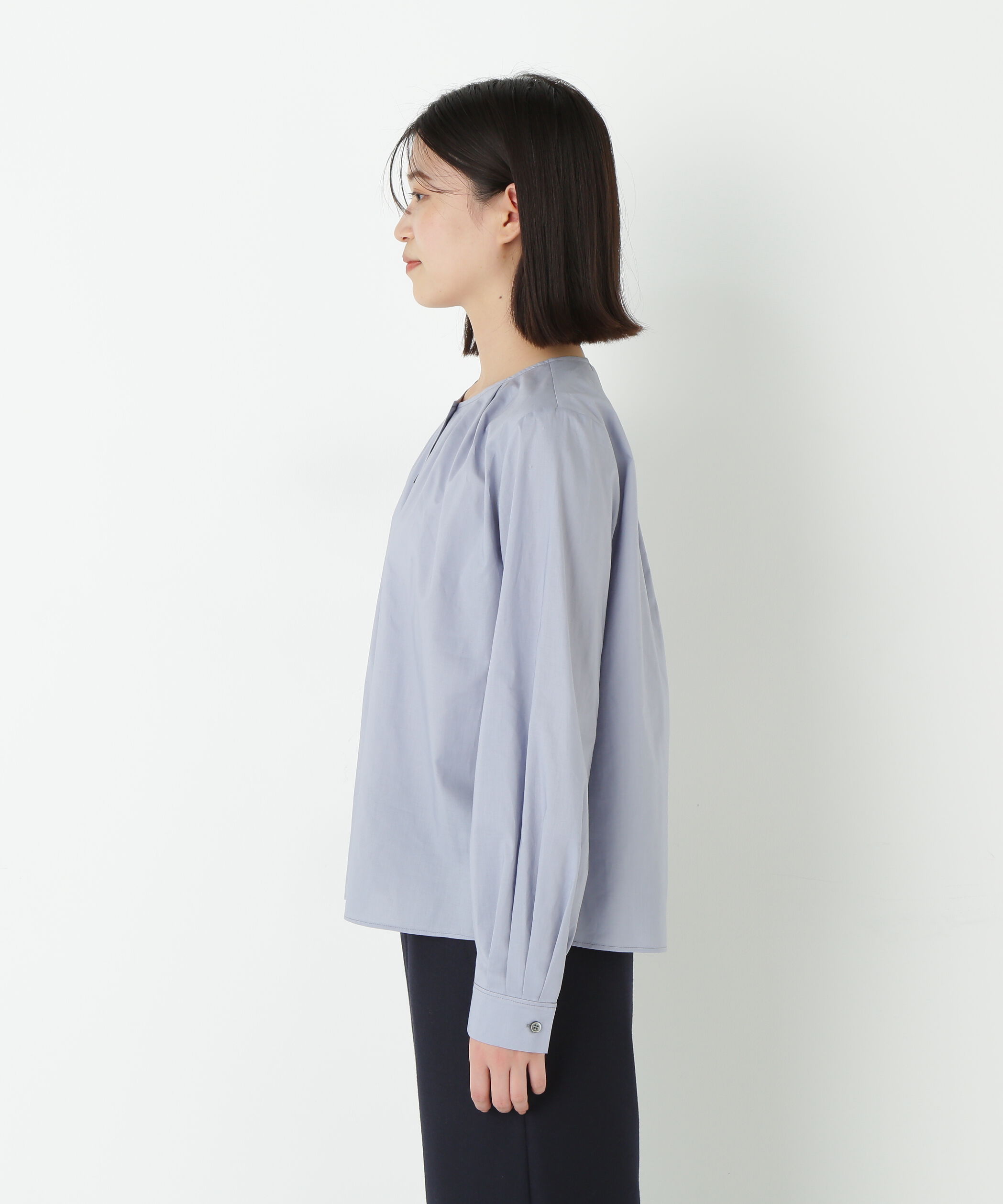  「◆ノーカラータックブラウス」|シャツ・ブラウス|