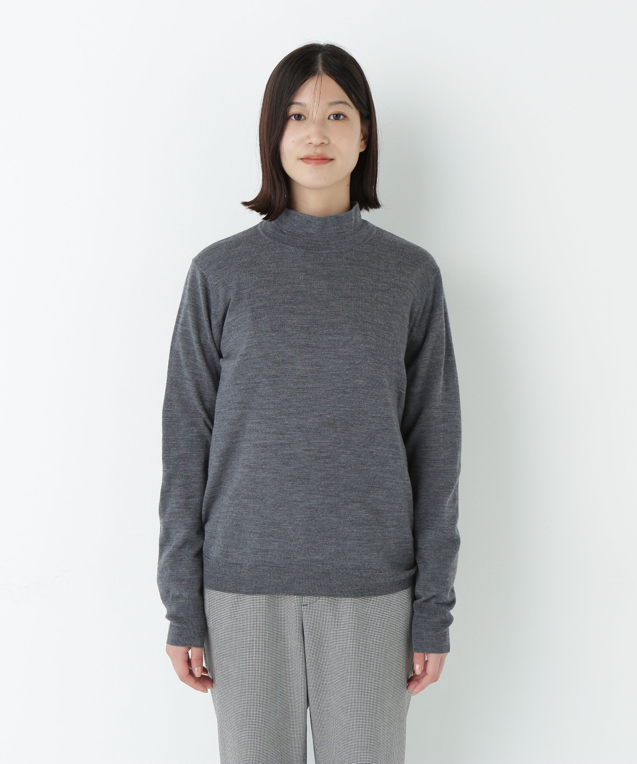  「梳毛天竺ハイネックプルオーバー」|ニット・セーター|