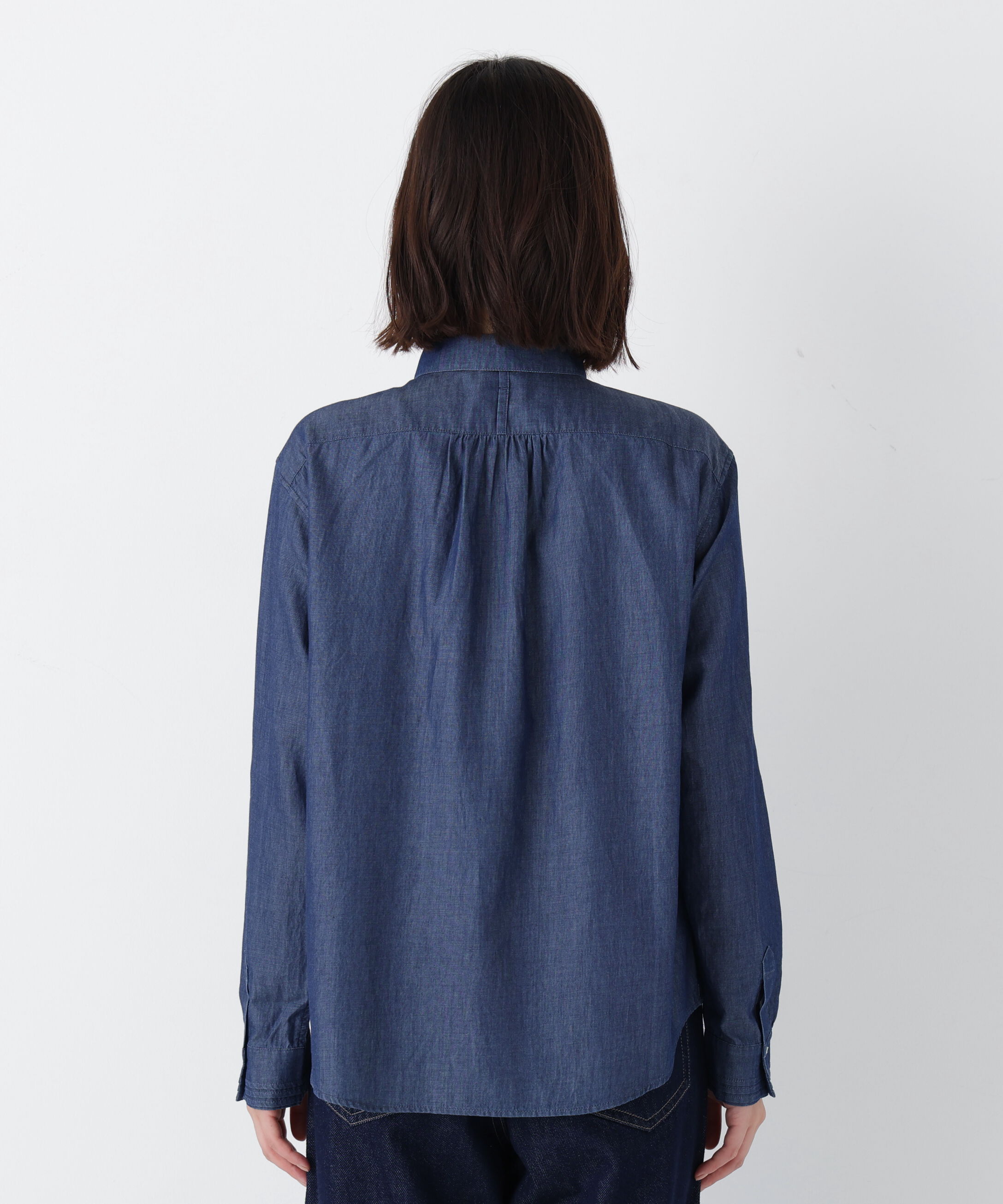  「◆ライトオンスデニムピンタックブラウス」|シャツ・ブラウス|