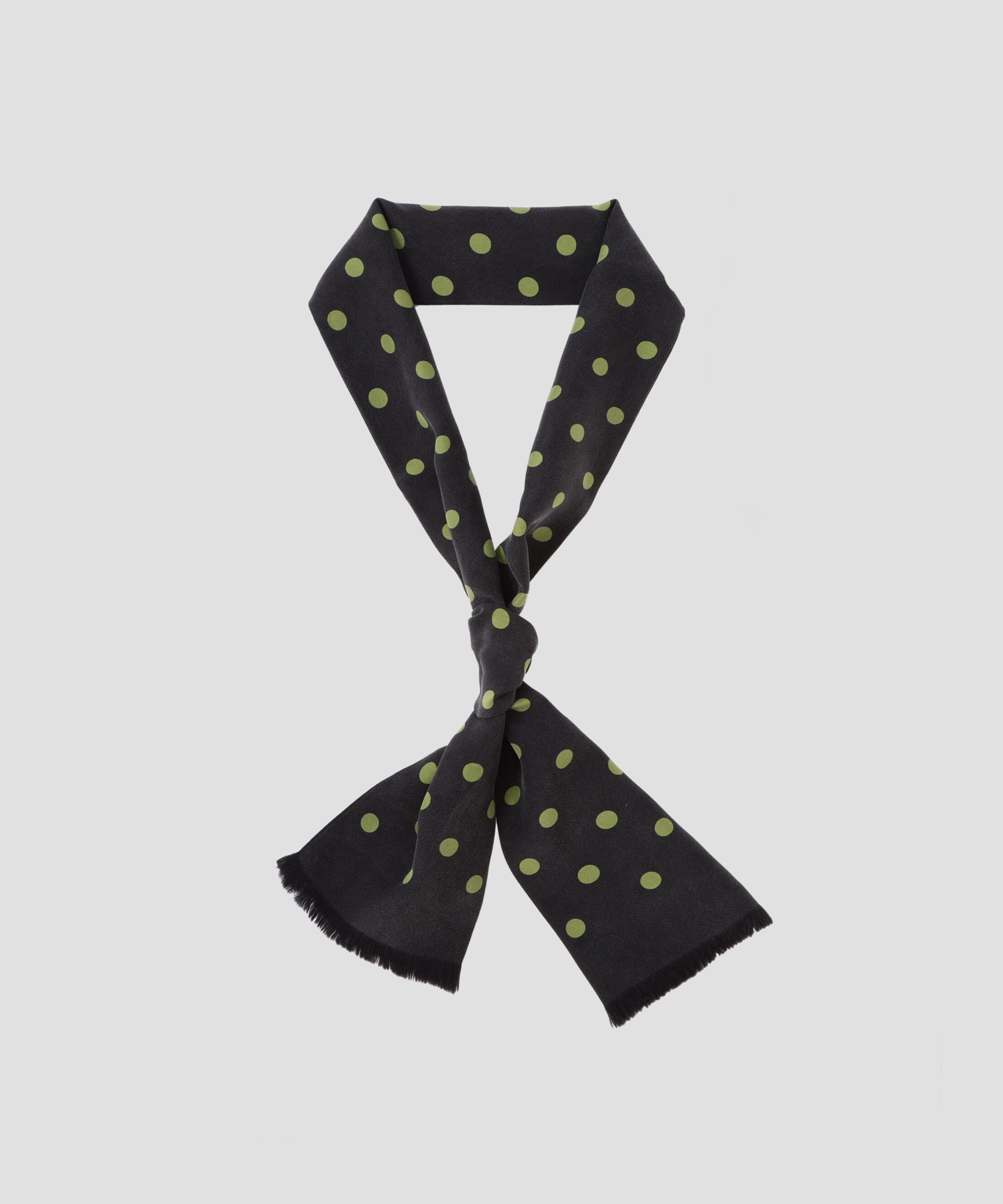  「SILK TWILL POLKA DOT TIE SCARF」|バンダナ・スカーフ|BLACK