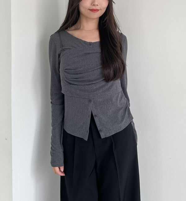 archives「シアーベロアタックビスチェアンサンブル」|カーディガン|