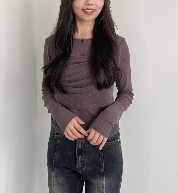 archives「シアーベロアタックビスチェアンサンブル」|カーディガン|