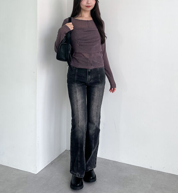 archives「シアーベロアタックビスチェアンサンブル」|カーディガン|