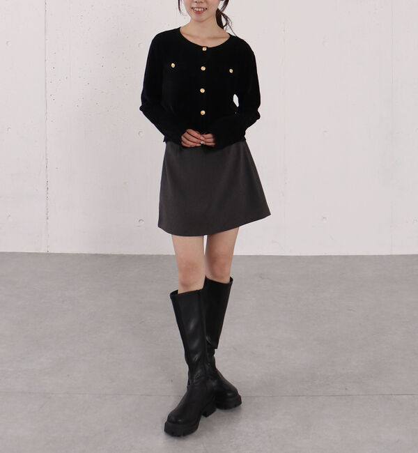 archives「ベロアライク金ボタンニットカーディガン」|カーディガン|