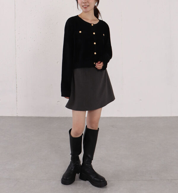 archives「ベロアライク金ボタンニットカーディガン」|カーディガン|