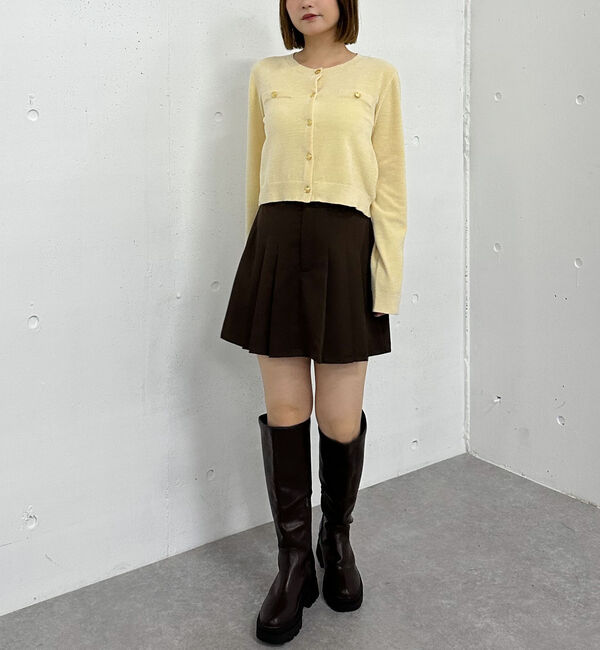 archives「ベロアライク金ボタンニットカーディガン」|カーディガン|