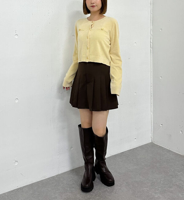 archives「ベロアライク金ボタンニットカーディガン」|カーディガン|