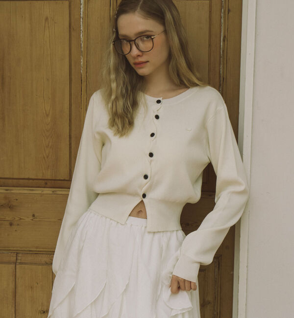 archives「シェルプレートクロスボタンニットカーディガン」|カーディガン|