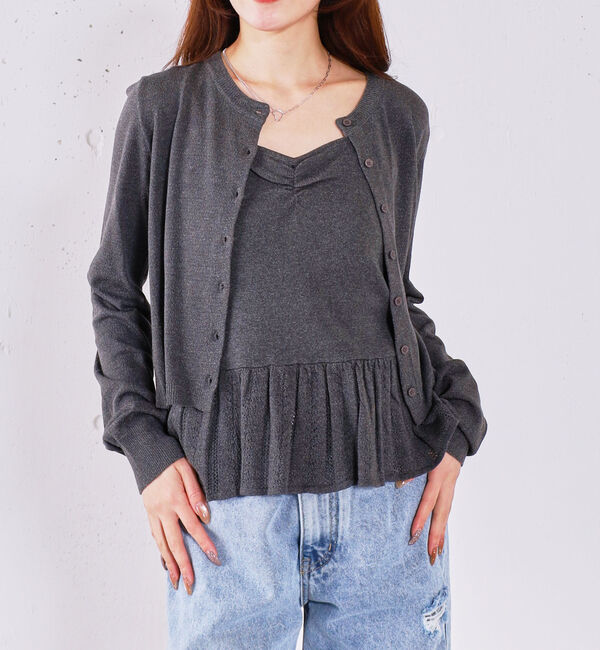 archives「ハリヌキフリルニットカーデアンサンブル」|カーディガン|