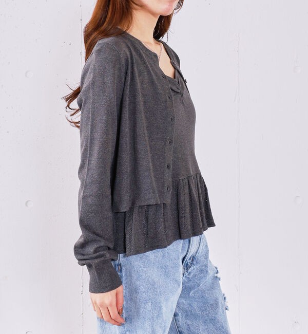 archives「ハリヌキフリルニットカーデアンサンブル」|カーディガン|