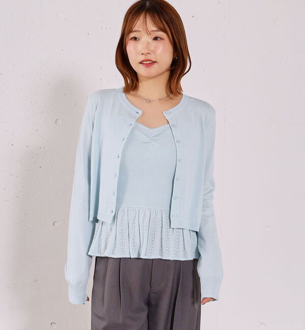 archives「ハリヌキフリルニットカーデアンサンブル」|カーディガン|