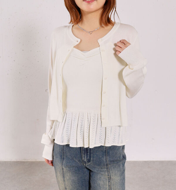 archives「ハリヌキフリルニットカーデアンサンブル」|カーディガン|