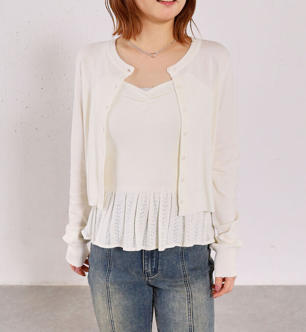 archives「ハリヌキフリルニットカーデアンサンブル」|カーディガン|