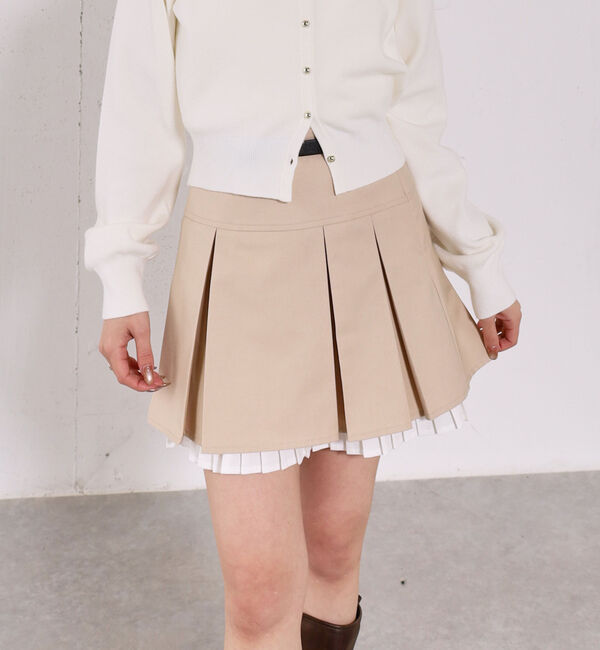 archives「レイヤードプリーツミニＳＫ」|スカート|BEIGE