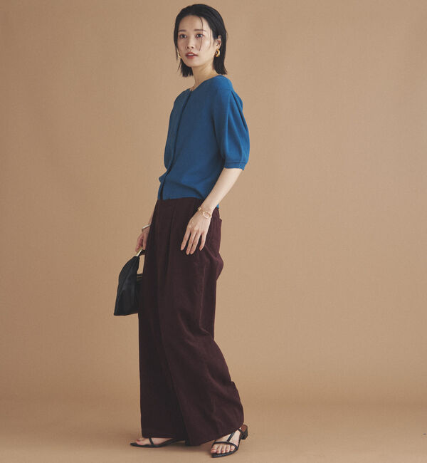 Doux archives「五分袖ニットカーディガン」|カーディガン|