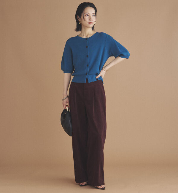 Doux archives「五分袖ニットカーディガン」|カーディガン|