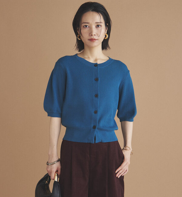 Doux archives「五分袖ニットカーディガン」|カーディガン|