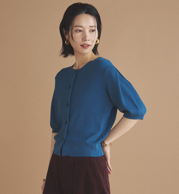 Doux archives「五分袖ニットカーディガン」|カーディガン|