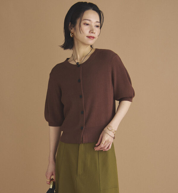 Doux archives「五分袖ニットカーディガン」|カーディガン|