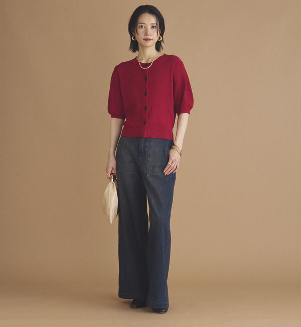 Doux archives「五分袖ニットカーディガン」|カーディガン|