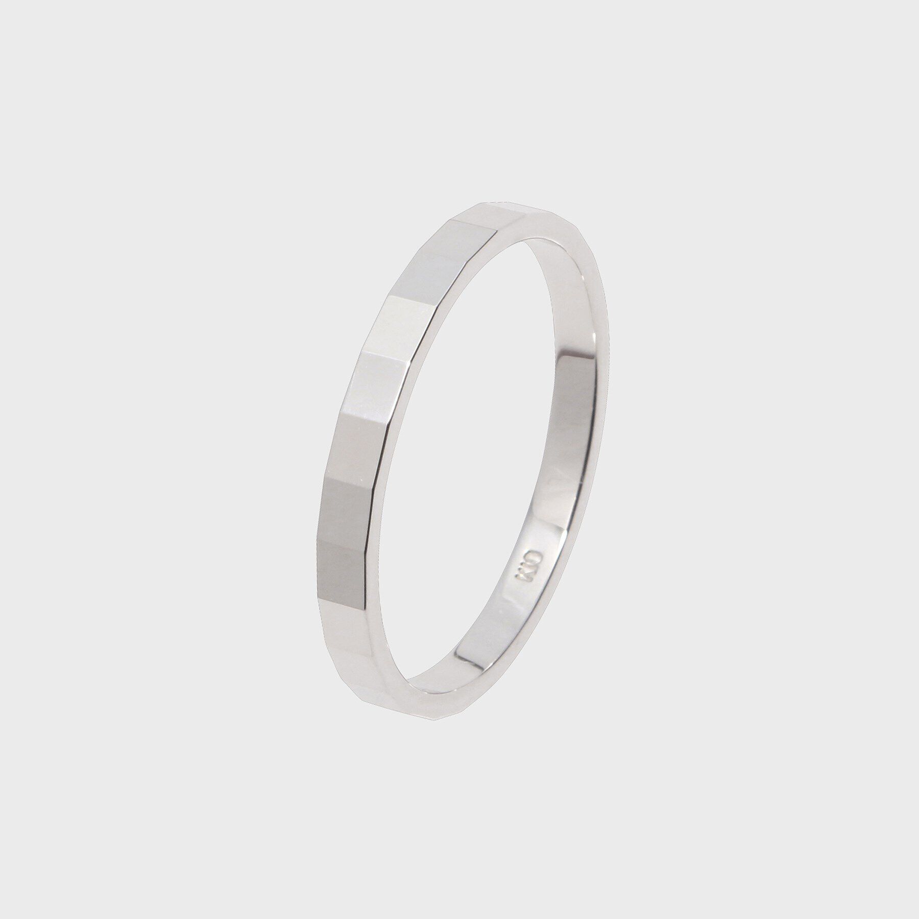 COCOSHNIK「K10面取り パートナーリング(メンズ) WG」|リング|ホワイトゴールド(2