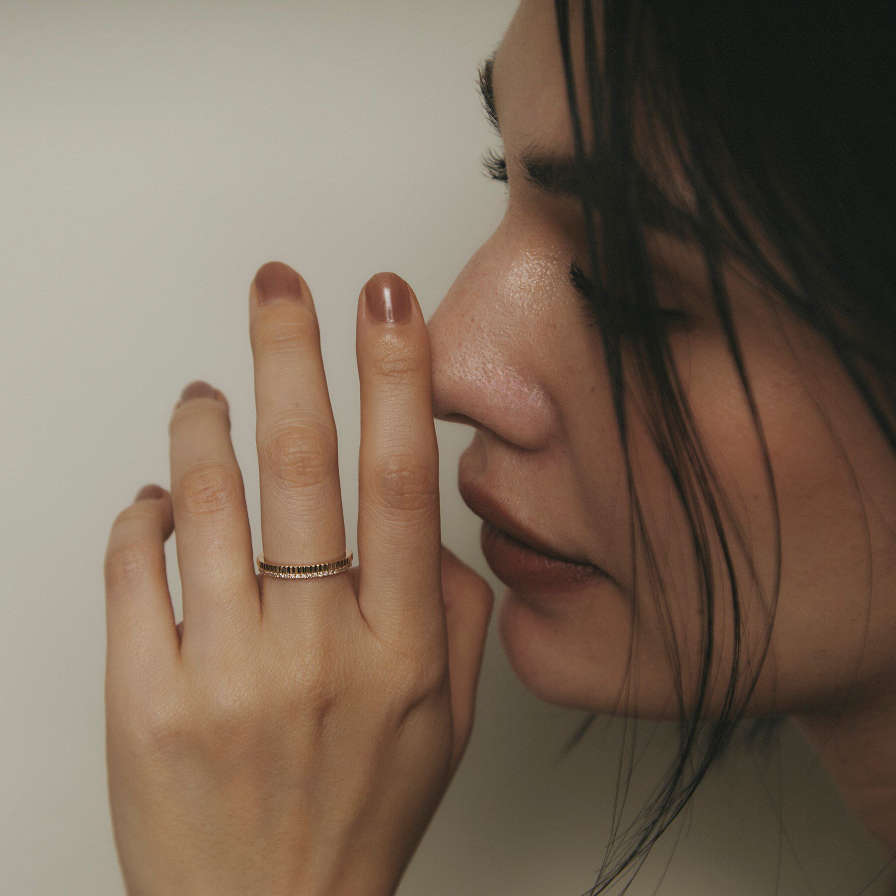 COCOSHNIK「K10ダイヤモンド 縦溝 リング」|リング|