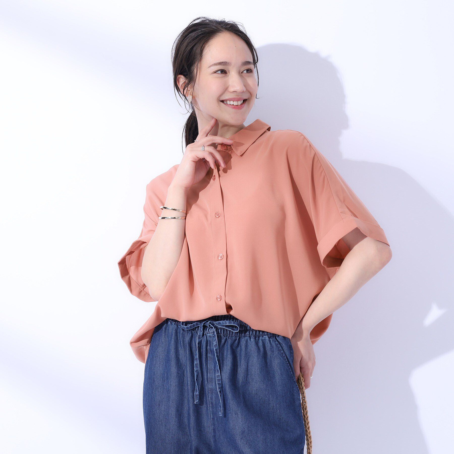 SHOO･LA･RUE「【洗える/プチプラ/無理せずキレイ】オンにもオフにも ドルマンスリーブ前開きシャツ」|シャツ・ブラウス|