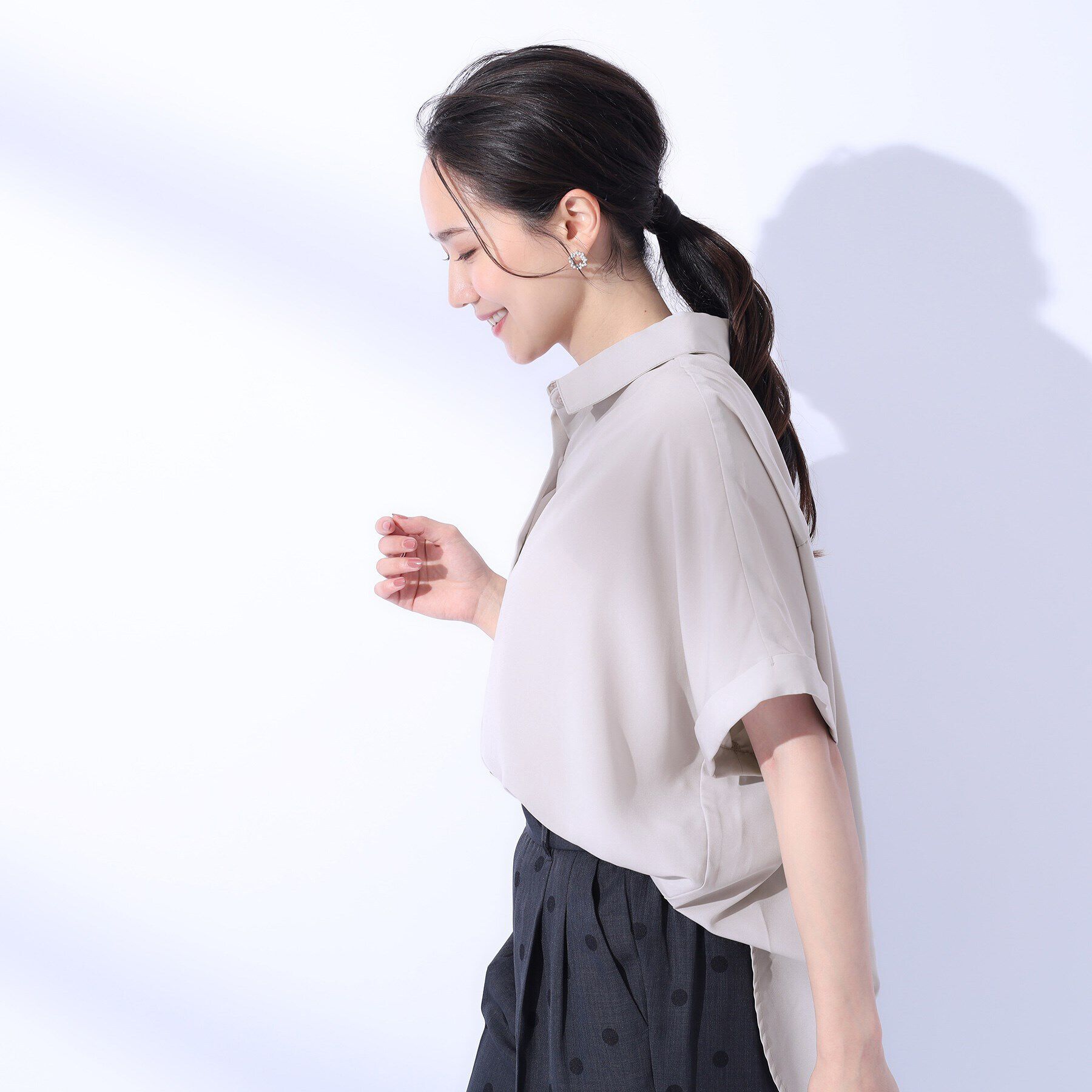 SHOO･LA･RUE「【洗える/プチプラ/無理せずキレイ】オンにもオフにも ドルマンスリーブ前開きシャツ」|シャツ・ブラウス|