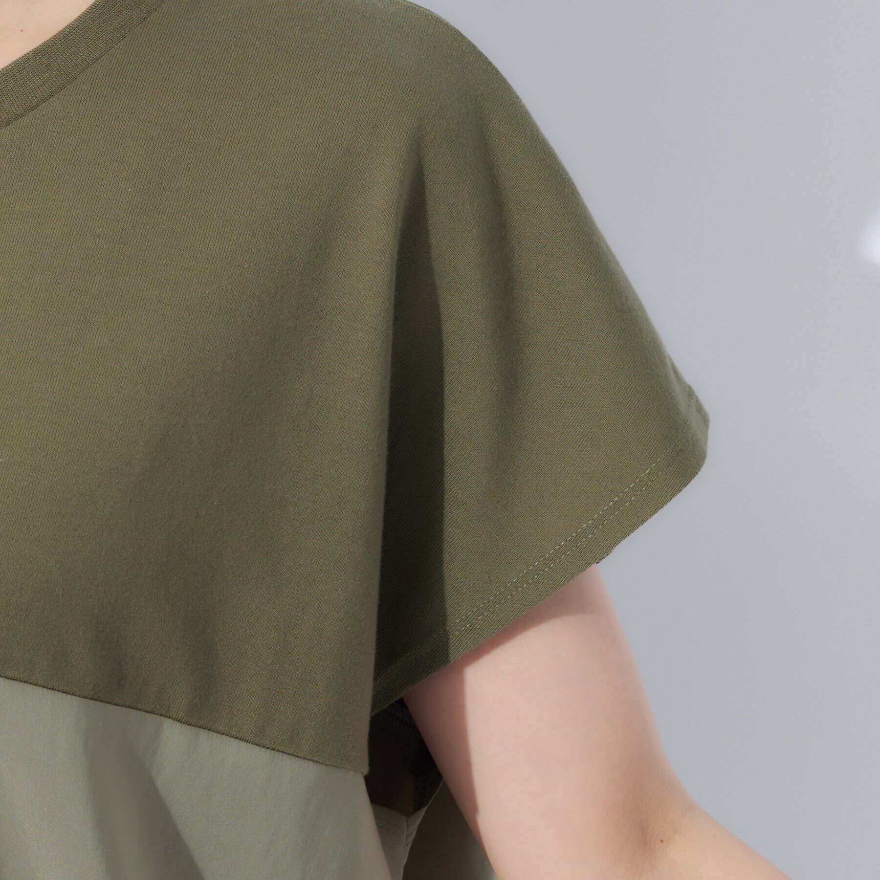 SHOO･LA･RUE「インせずサマ見え 裾ドロスト切り替えトップス」|Tシャツ・カットソー|