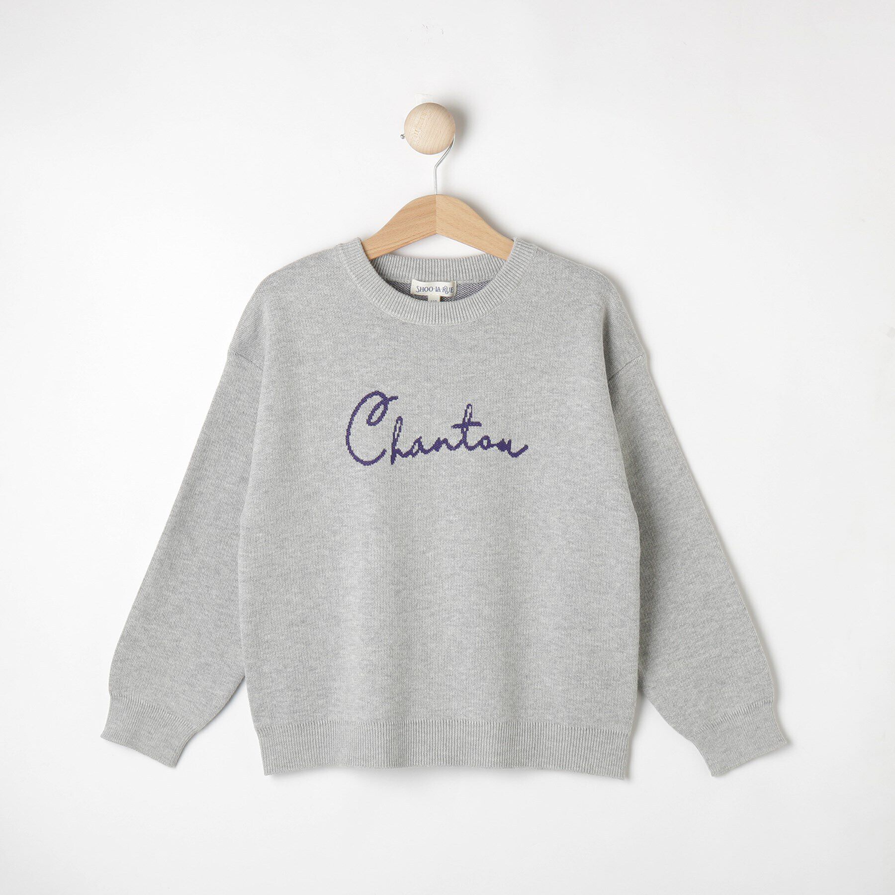 SHOO･LA･RUE「【110-140cm/男女兼用】スウェットライクロゴニット」|ニット・セーター|