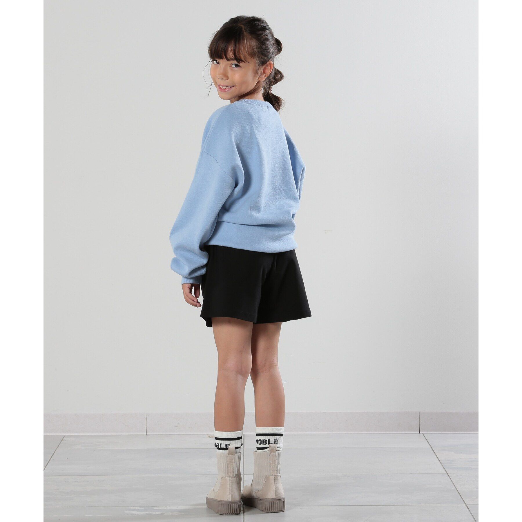 SHOO･LA･RUE「【110-140cm/男女兼用】スウェットライクロゴニット」|ニット・セーター|