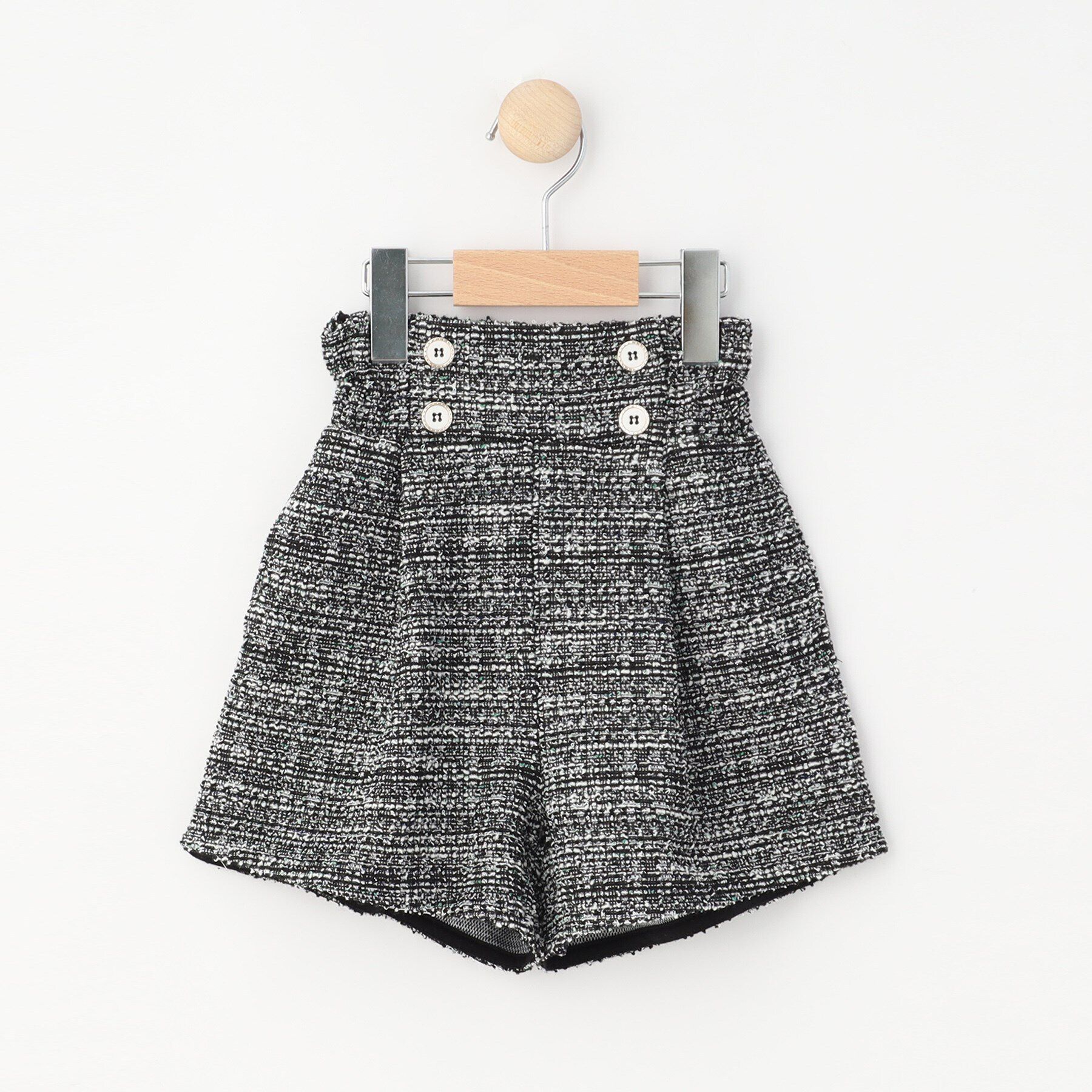 SHOO･LA･RUE「【110-140cm】カットツィードショートパンツ」|キュロット|