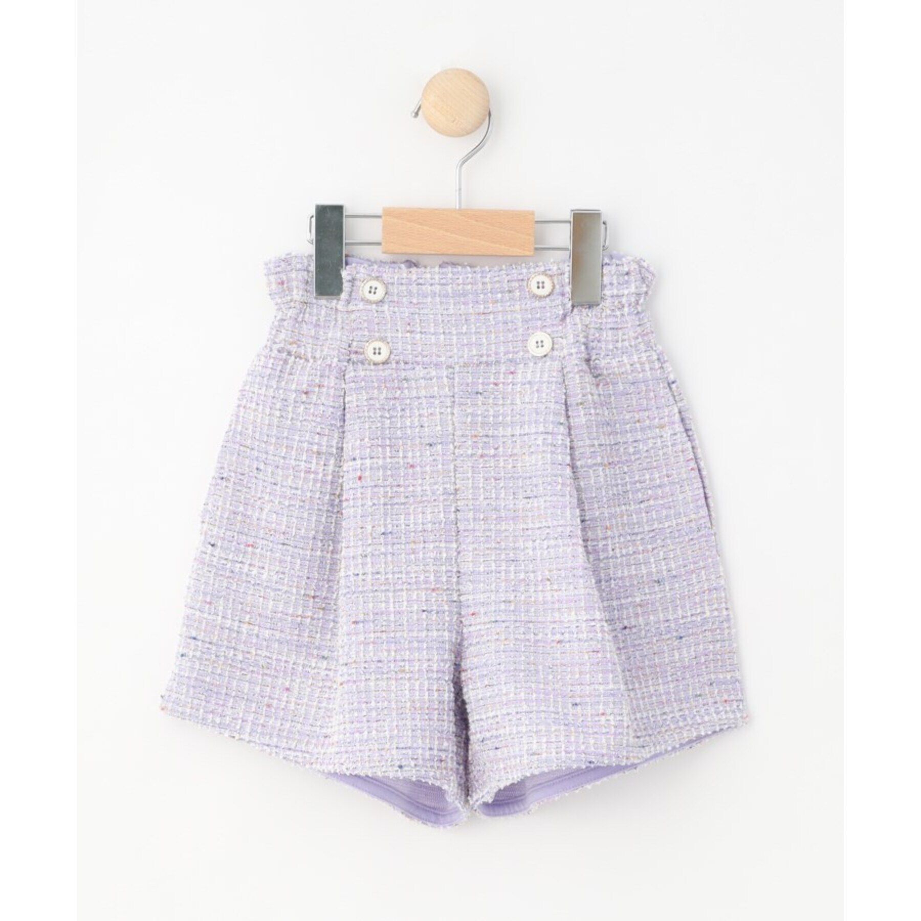 SHOO･LA･RUE「【110-140cm】カットツィードショートパンツ」|キュロット|
