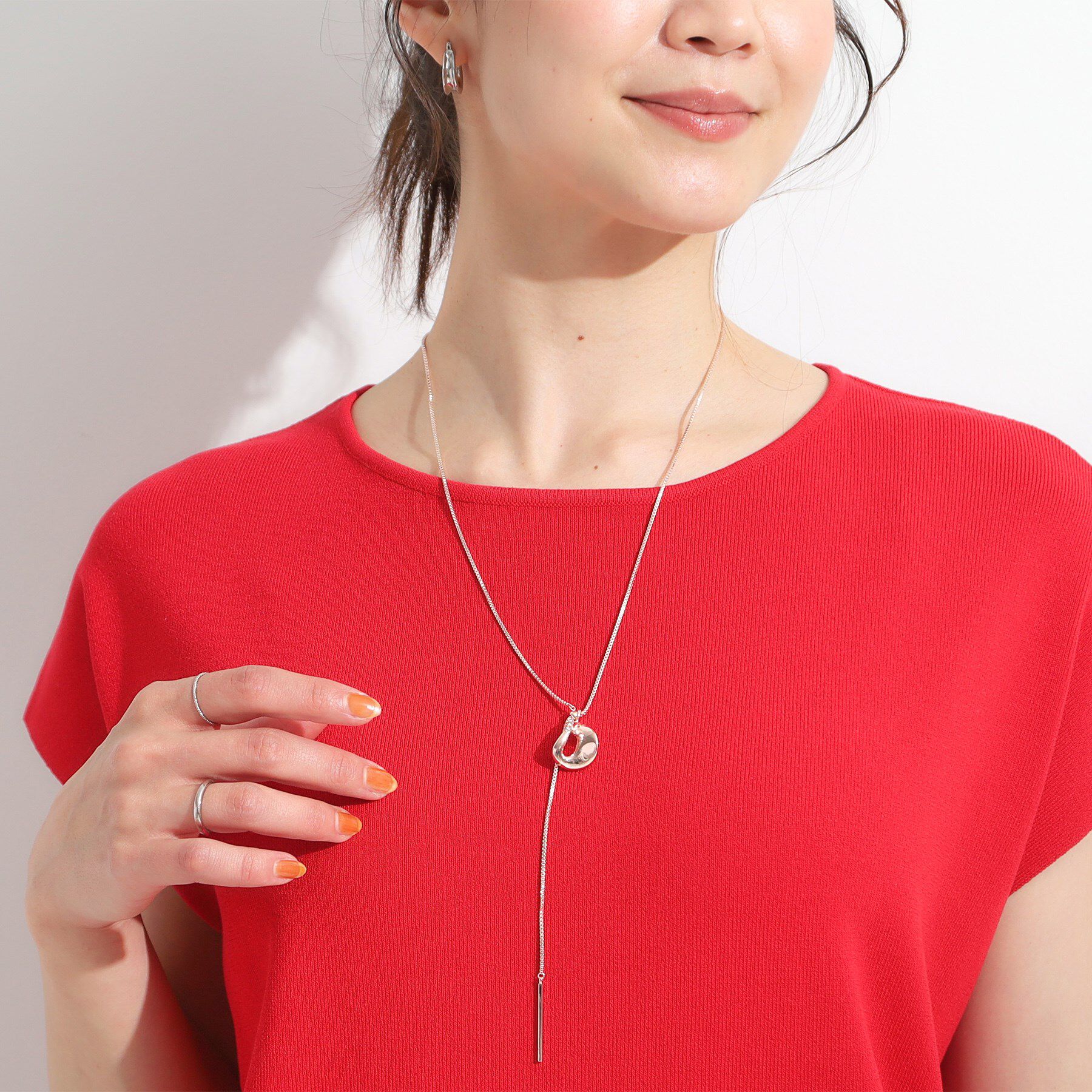 SHOO･LA･RUE「【2WAY】変形ドロップメタルネックレス」|ネックレス|