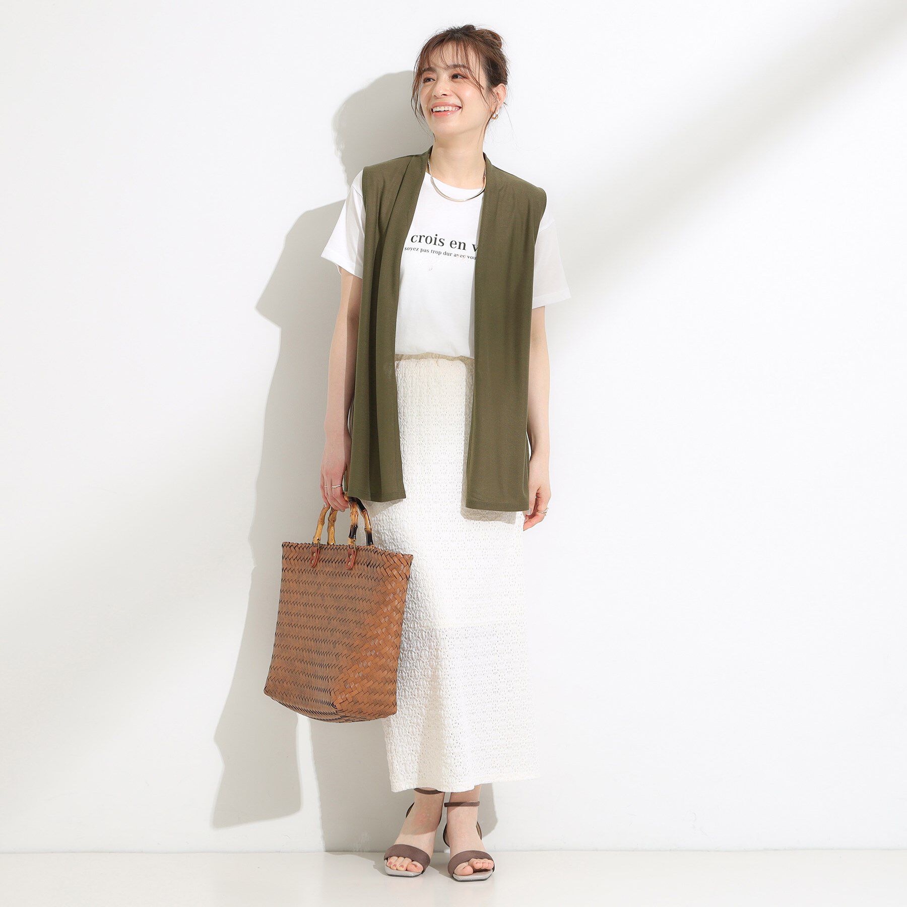 SHOO･LA･RUE「【2点セット】着回しいろいろ ジレ＋ロゴTシャツ」|その他|