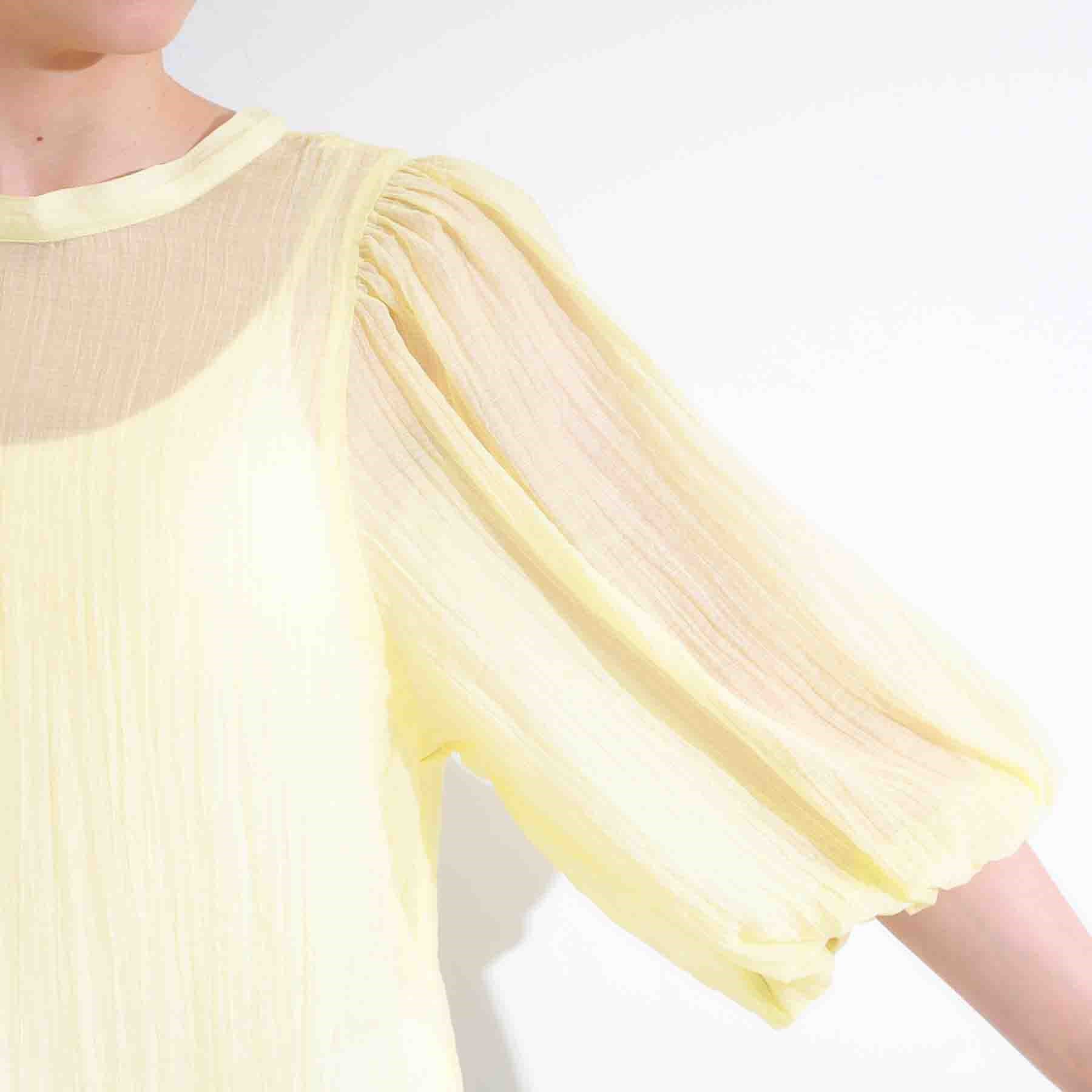 SHOO･LA･RUE「【S-LL/前後2WAY】バルーンスリーブが華やか こなれ見えシアーブラウス」|シャツ・ブラウス|