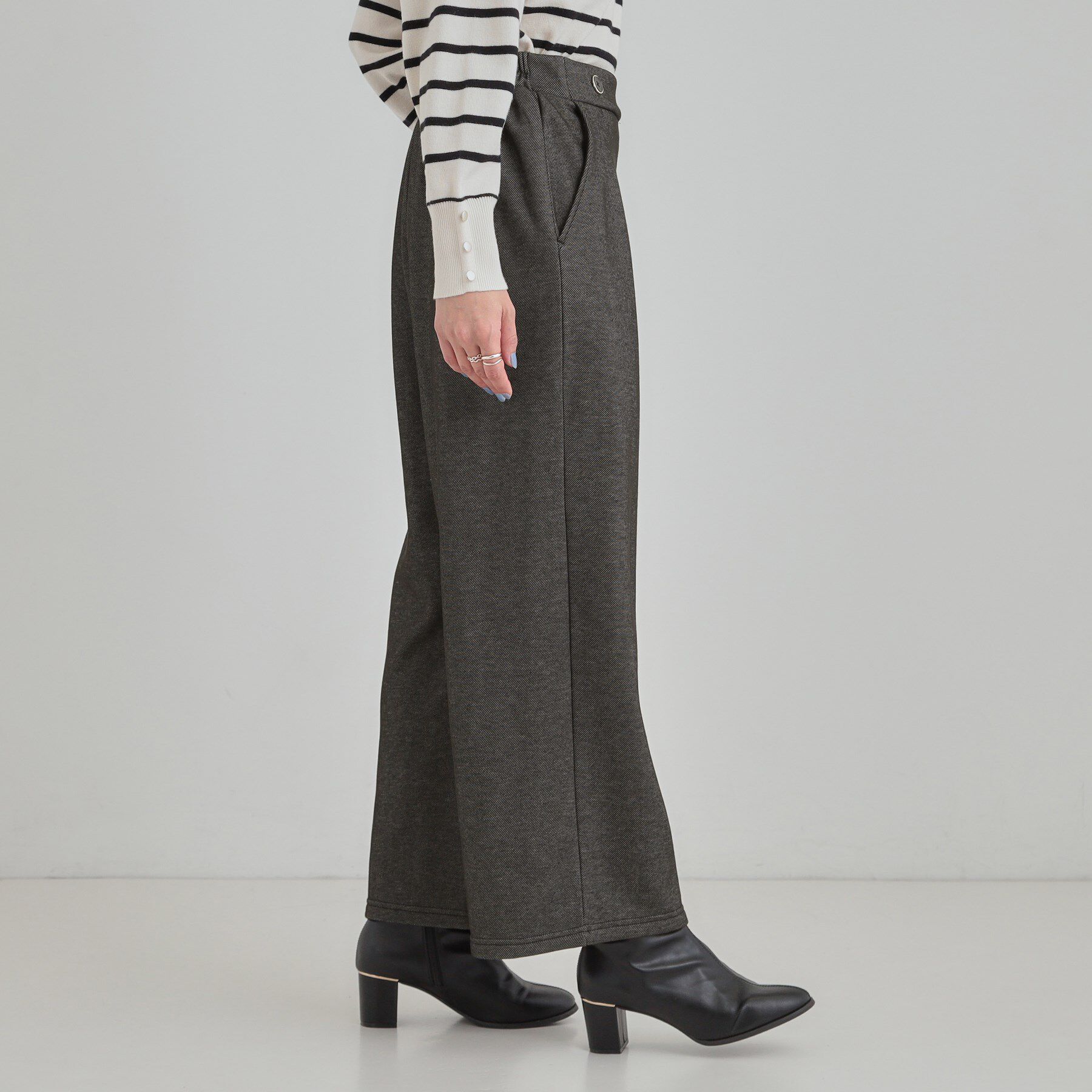 SHOO･LA･RUE「【あったか/S-LL】デニム風裏起毛ワイドパンツ」|その他|