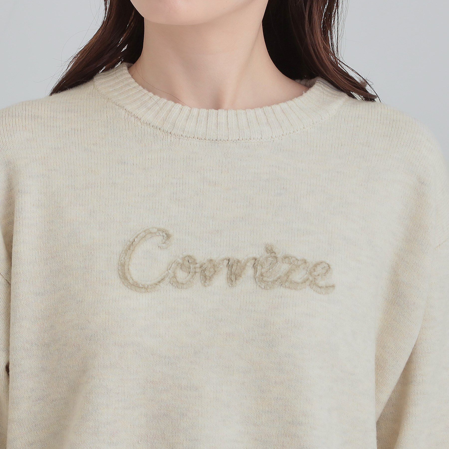 SHOO･LA･RUE「【S-LL/洗濯機可】ふわふわがやみつきになる柔らかさ スウェットライクロゴニット」|ニット・セーター|